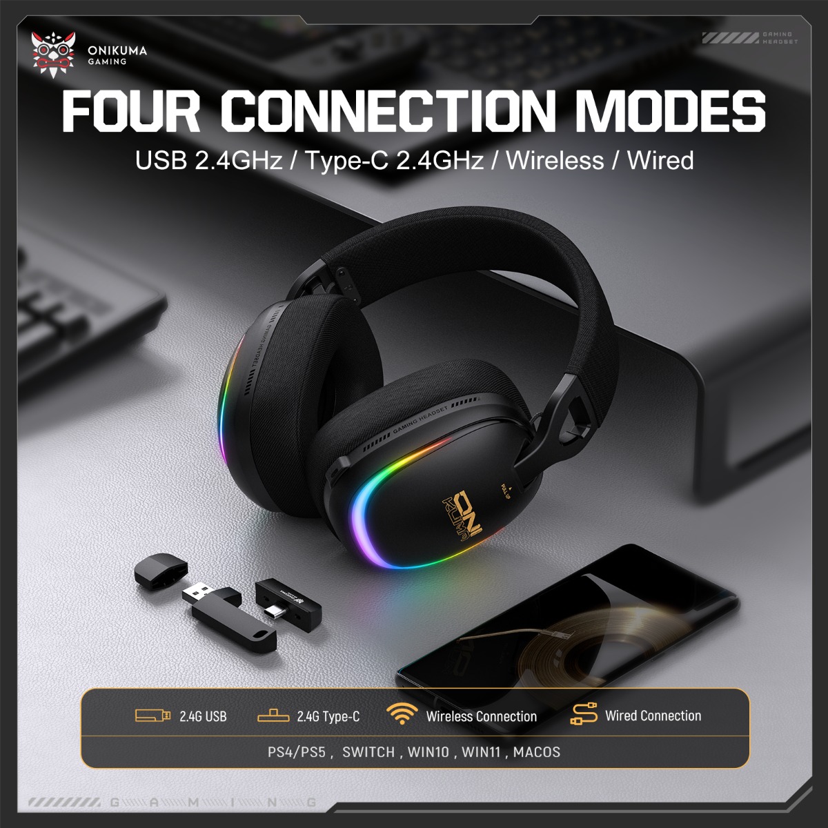 ONIKUMA GT805 Gaming Headset W - đánh giá và giá Gaming Headset With Mic Rgb