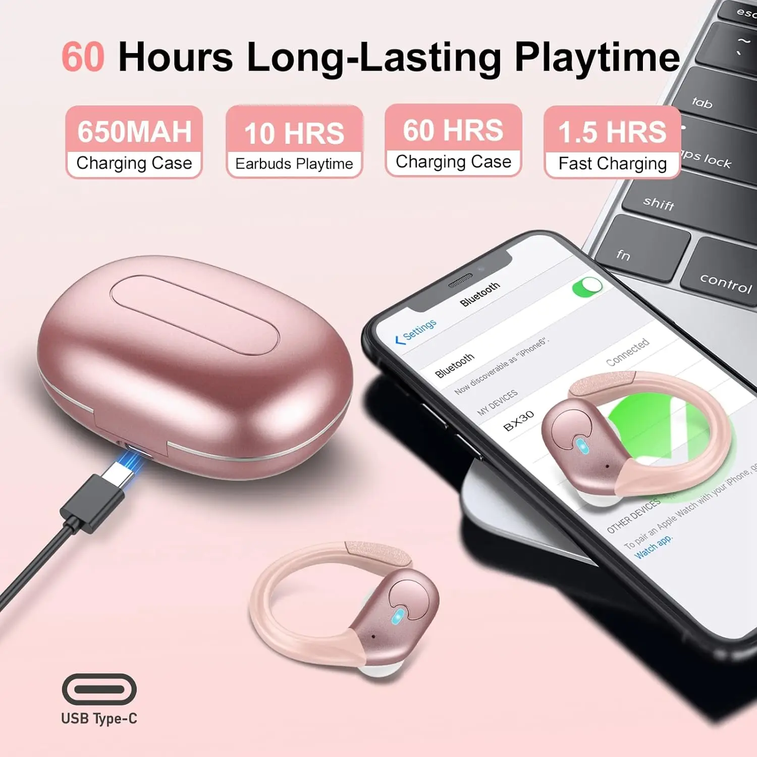 BX30 Bluetooth 6.0 Earphones I - đánh giá và giá Type C Wired Earphones With Mic