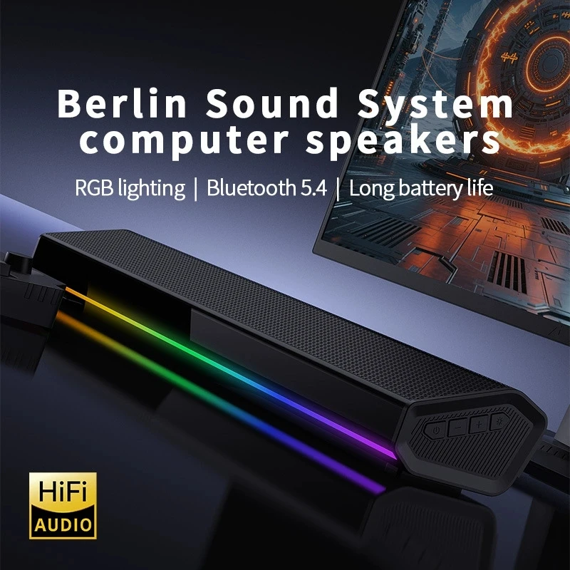 Bluetooth 5.4 Speaker RGB Ligh - đánh giá và giá Rgb Computer Soundbar For Pc