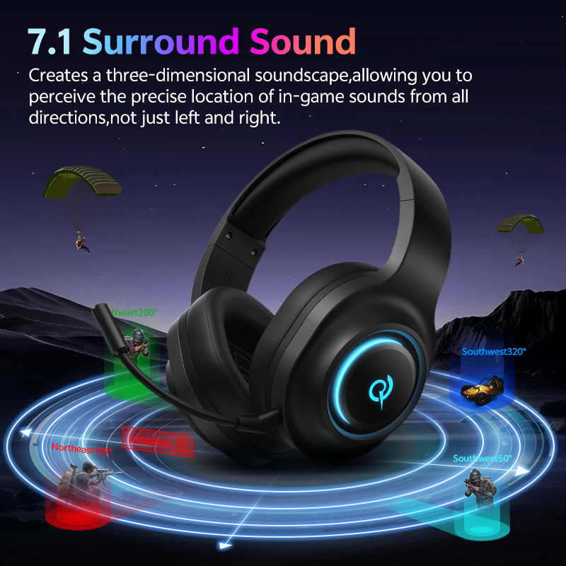 QCY Heroad V200 Gaming Headset - đánh giá và giá Gaming Headset With Mic Rgb