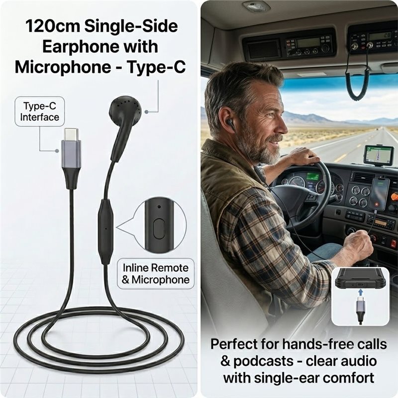 DT75BG Type C Single Earbud wi - đánh giá và giá Type C Wired Earphones With Mic